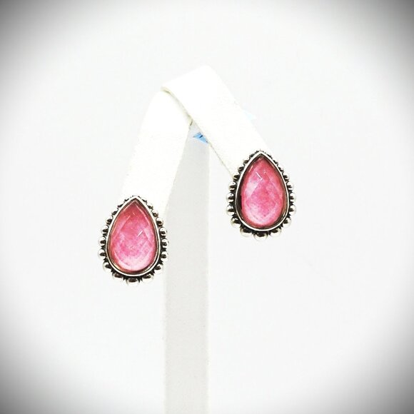LAGOS Maya Sterling Silver Rhodochrosite Faceted Doublets Large Earrings - Picture 3 of 10